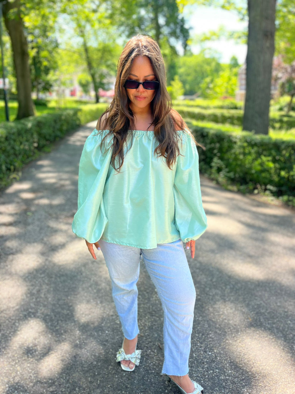 Satijnen Off-Shoulder Top