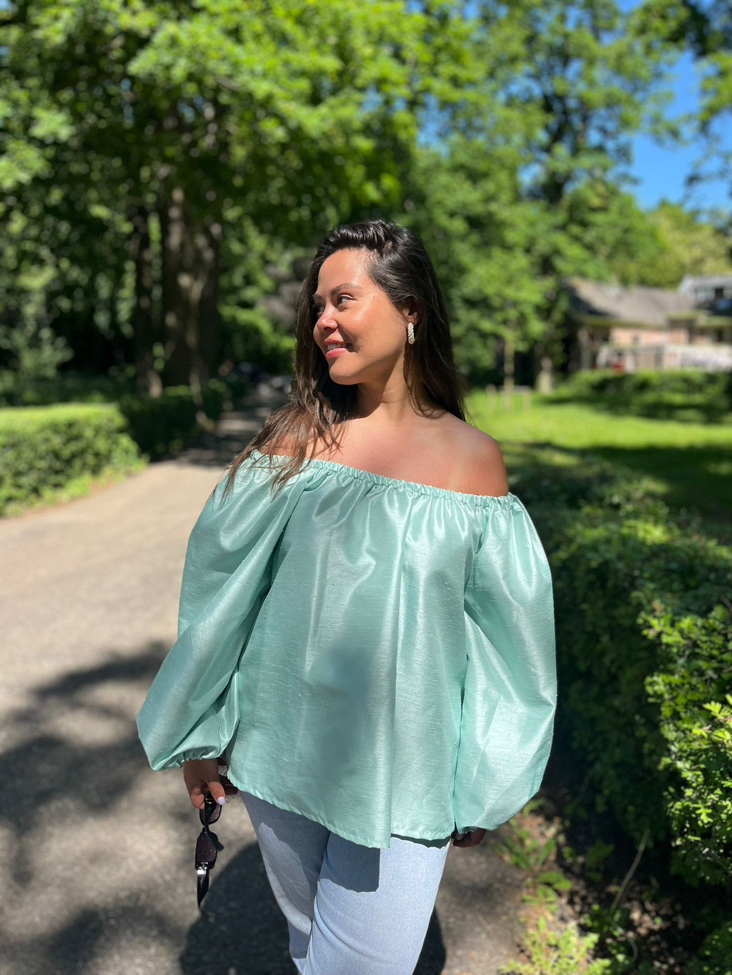 Satijnen Off-Shoulder Top