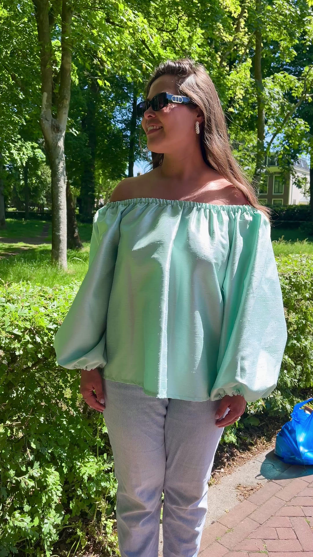 Satijnen Off-Shoulder Top